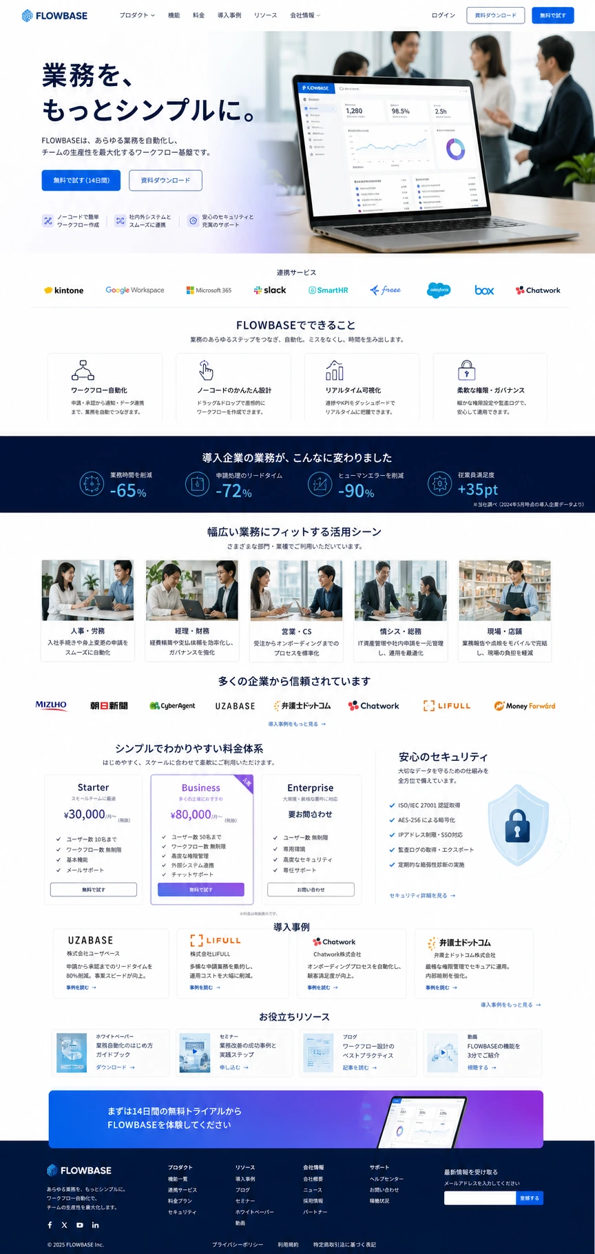 SaaS・软件公司网页模板