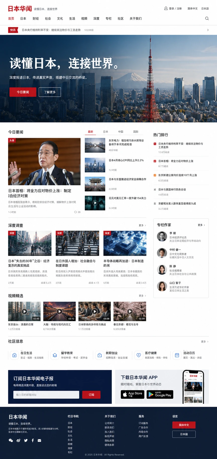 中文新闻・媒体网页模板
